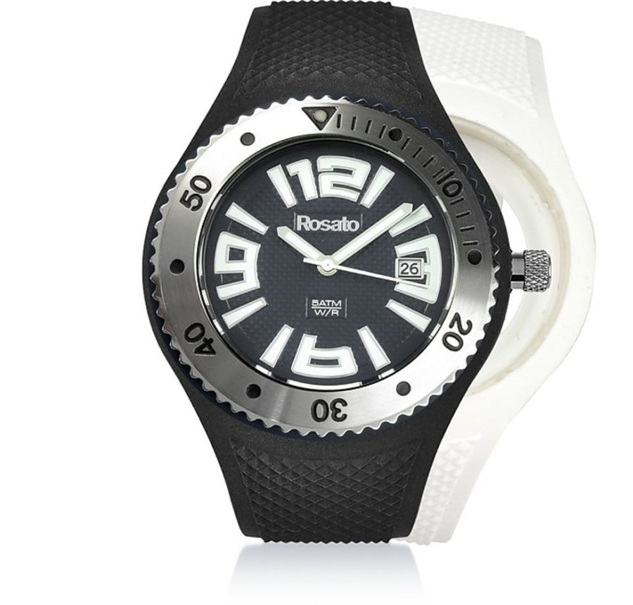 Gioielli Rosato Orologi Uomo | Pop The Clock Silicone Men'S Watch W/Interchangeable White Strap