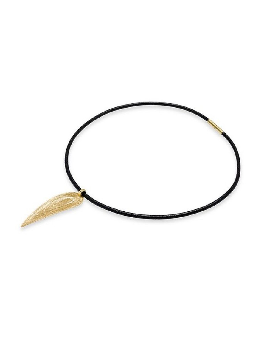 Gioielli Stefano Patriarchi Contemporary Jewelry | Etched Golden Silver Drop Choker