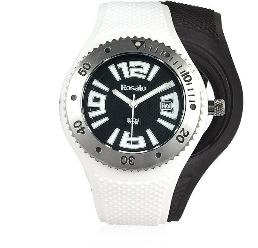 Gioielli Rosato Orologi Uomo | Pop The Clock Silicone Men'S Watch W/Interchangeable Black Strap