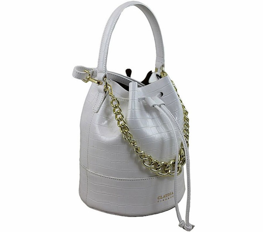 Borse Claudia Firenze Bucket | Cl10865 Cocco Delfina - Croc-Embossed Calfskin Bucket Bag