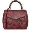 Borse Buti Exotics | Cocco Embossed Leather Medium Satchel W/Bamboo Handle