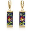 Gioielli Tuscan Jewels Contemporary Jewelry | 18K Gold Plated Sterling Silver Drop Earrings W/5 Cm Ceramic Charm Pendant