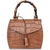 Borse Buti Exotics | Cocco Embossed Leather Mini Satchel W/Bamboo Handle