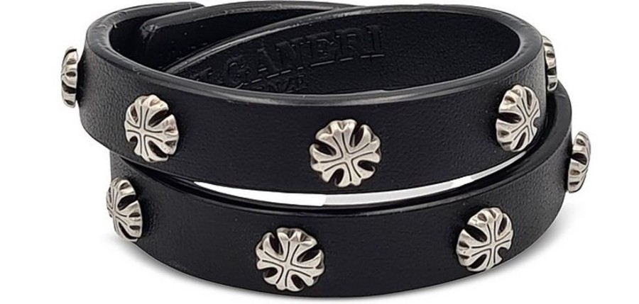 Gioielli Bulganeri Gioielli Uomo | Zamak And Vegan Leather Double Bracelet