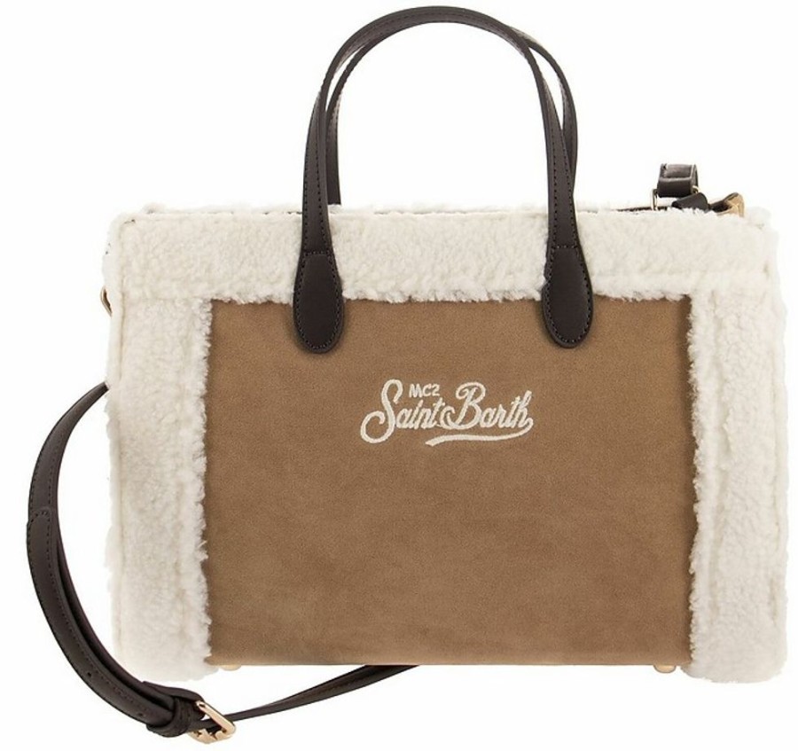 Borse Saint Barth Mc2 A Mano | Suede-Effect Sherpa Bag