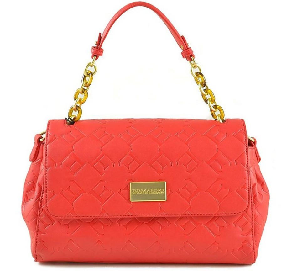 Borse Ermanno Scervino A Mano | Red Embossed E Medium Satchel Bag