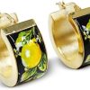 Gioielli Tuscan Jewels Contemporary Jewelry | 18K Gold Plated Sterling Silver And Ceramic Hoop Earrings