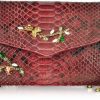 Borse Ghibli Exotics | Borsa A Spalla Piccola In Pitone Rosso Rubino Con Crystals