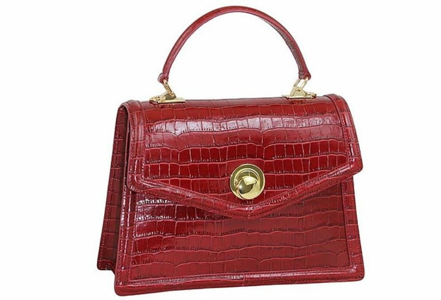 Borse Claudia Firenze A Mano | Cl10995 Filomena - Croco Printed Satchel Bag With Flap