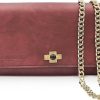 Borse Bulganeri Clutch & Mini | Bordeaux Leather Wallet Bag W/Bronze Cross And Chain