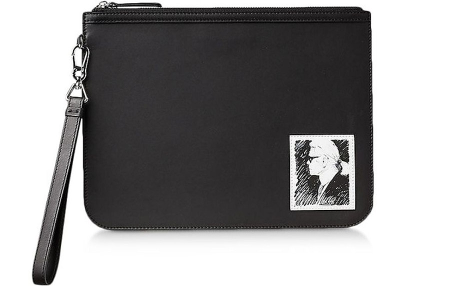 Borse Karl Lagerfeld Clutch & Mini | Karl Legend Luxury Clutch In Pelle Nera