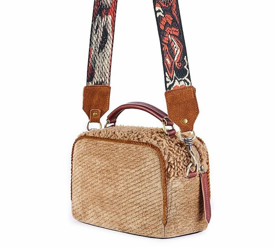 Borse ViaMailBag Tracolla | Braies Stone - Chenille And Eco-Friendly Faux Fur Crossbody Bag