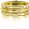 Gioielli Bernard Delettrez Fine Jewelry | Anello Triplo In Oro Giallo 9 Ct E Diamanti