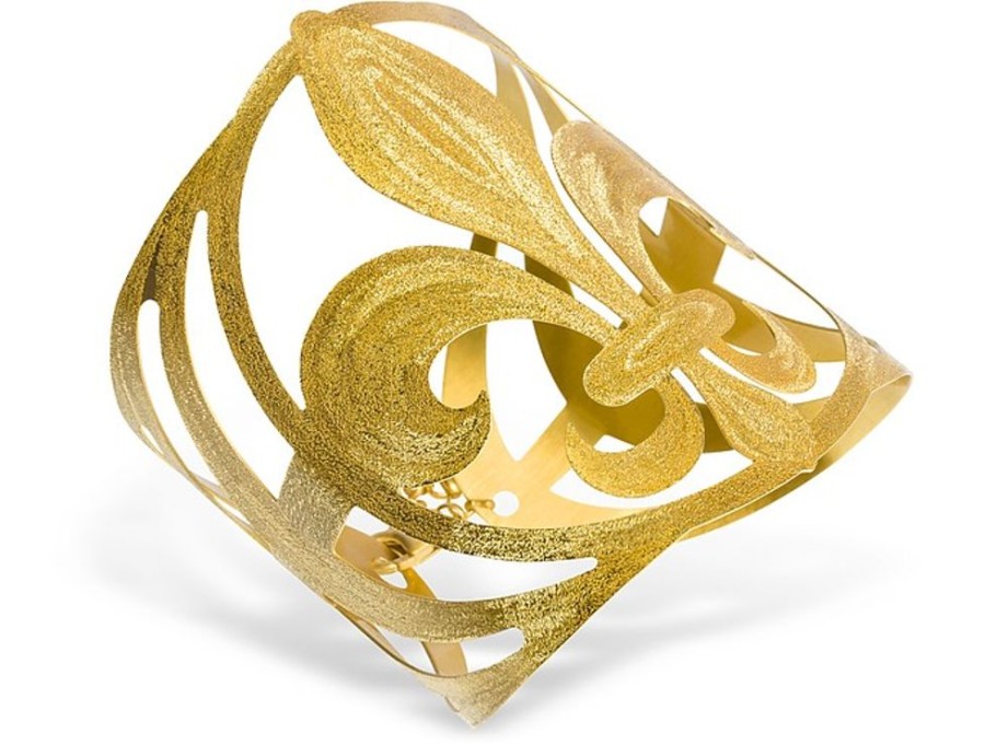 Gioielli Stefano Patriarchi Contemporary Jewelry | Etched Golden Silver Medium Giglio Bangle