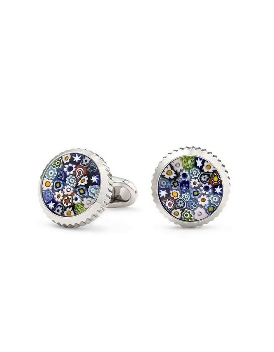 Gioielli Mon Art Gioielli Uomo | Trezze Brass And Murano Glass Millefiori Cufflinks