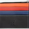 Borse Dudubags Portafogli & Co. | Black/Multi Leather Credit Card Holder W/Zip Pocket