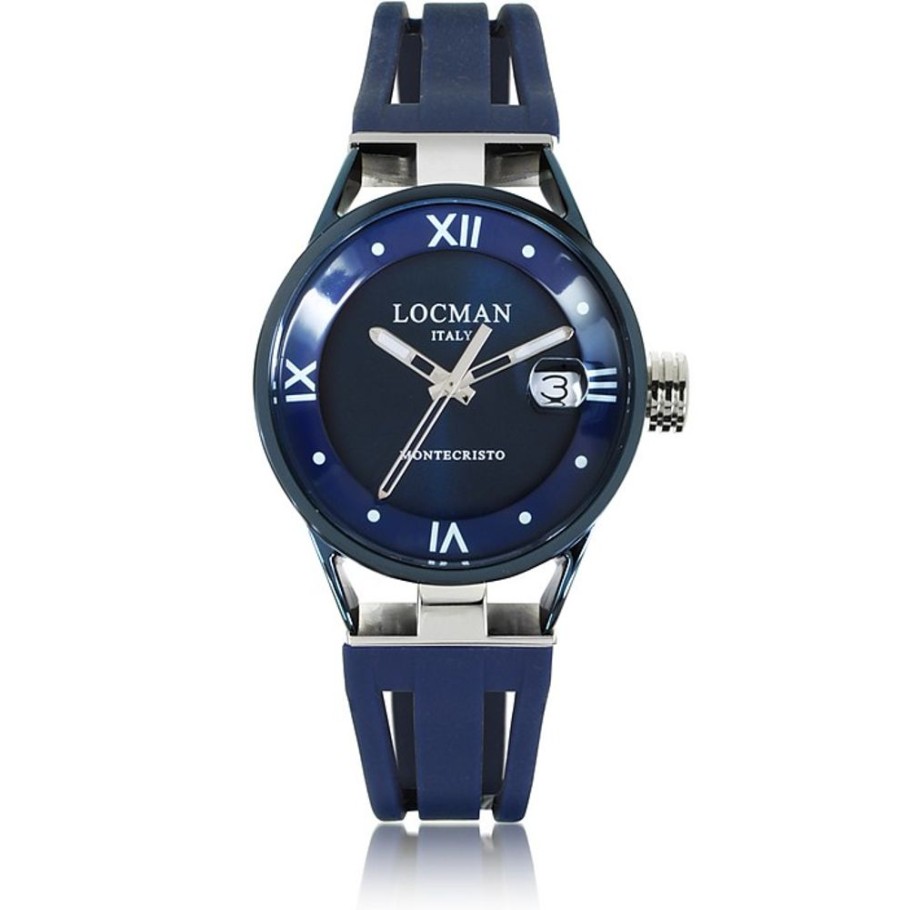 Gioielli Locman Orologi Donna | Montecristo Lady Orologio In Acciaio E Titanio Blu Con Cinturino In Silicone