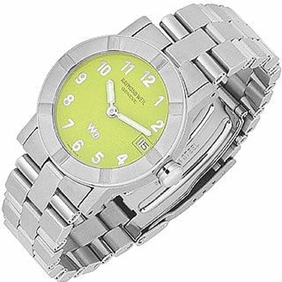 Gioielli Raymond Weil Orologi Donna | Parsifal W1 - Orologio Cronografo Donna In Acciaio Quadrante Lime