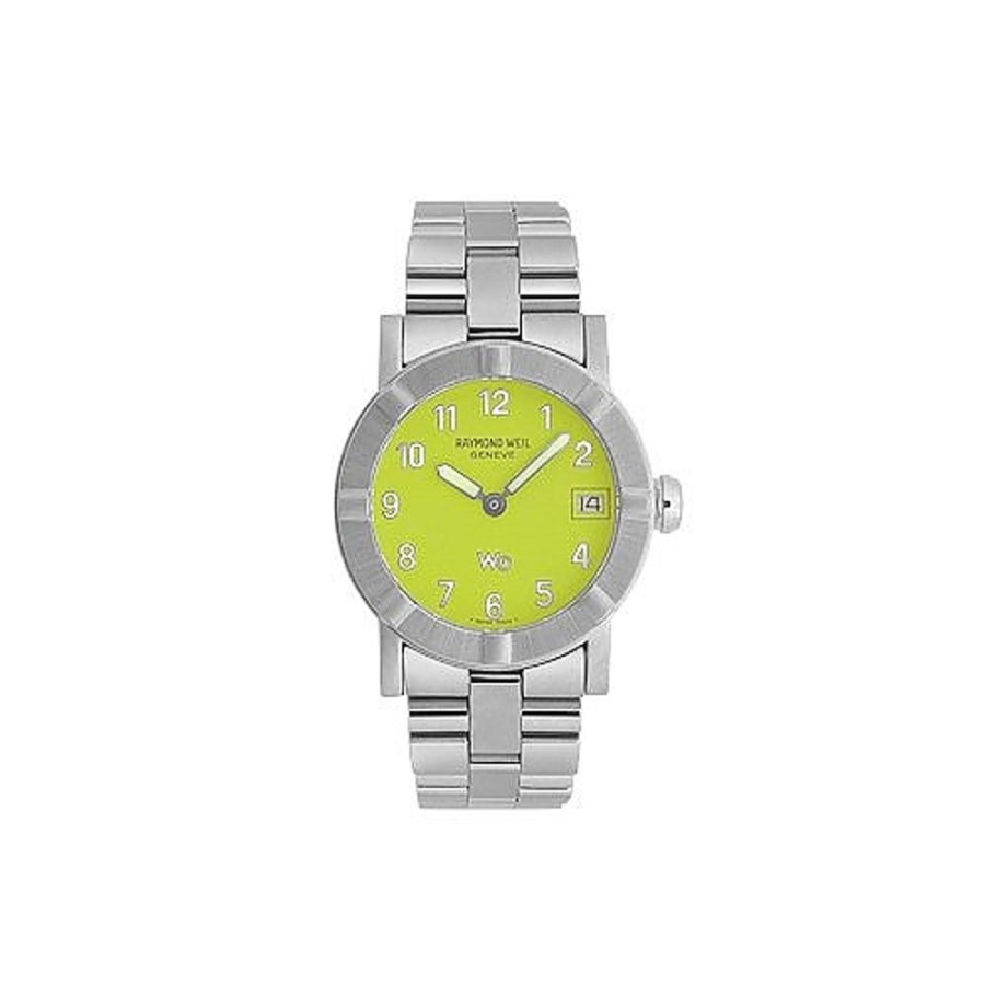 Gioielli Raymond Weil Orologi Donna | Parsifal W1 - Orologio Cronografo Donna In Acciaio Quadrante Lime