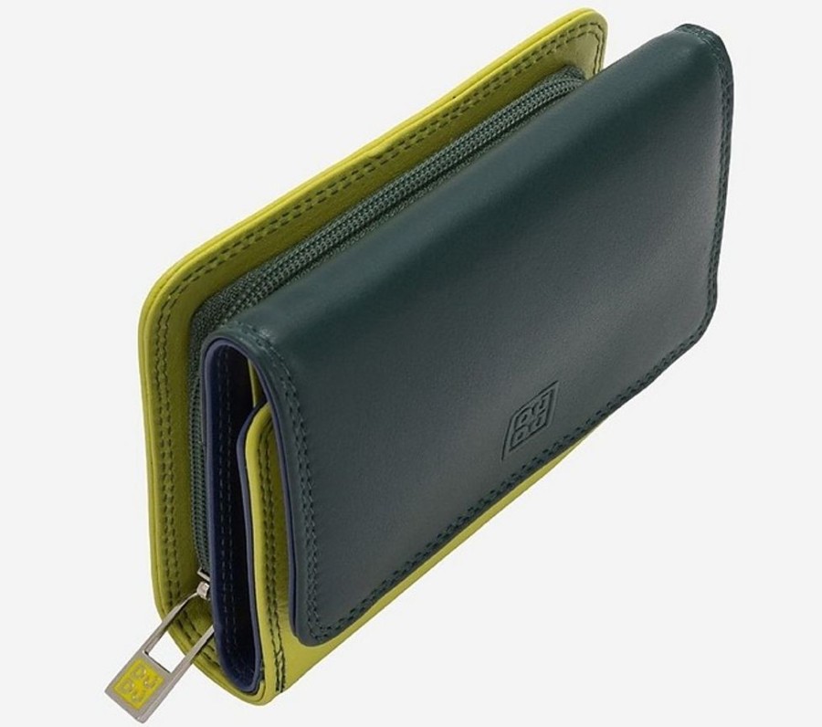 Borse Dudubags Portafogli & Co. | Green Tri-Fold Flap Wallet