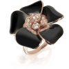 Gioielli Rosato Fine Jewelry | White Diamond, Black Enamel And Rose Gold Iris Ring