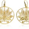 Gioielli Stefano Patriarchi Contemporary Jewelry | Etched Golden Silver Medium Loto Earrings