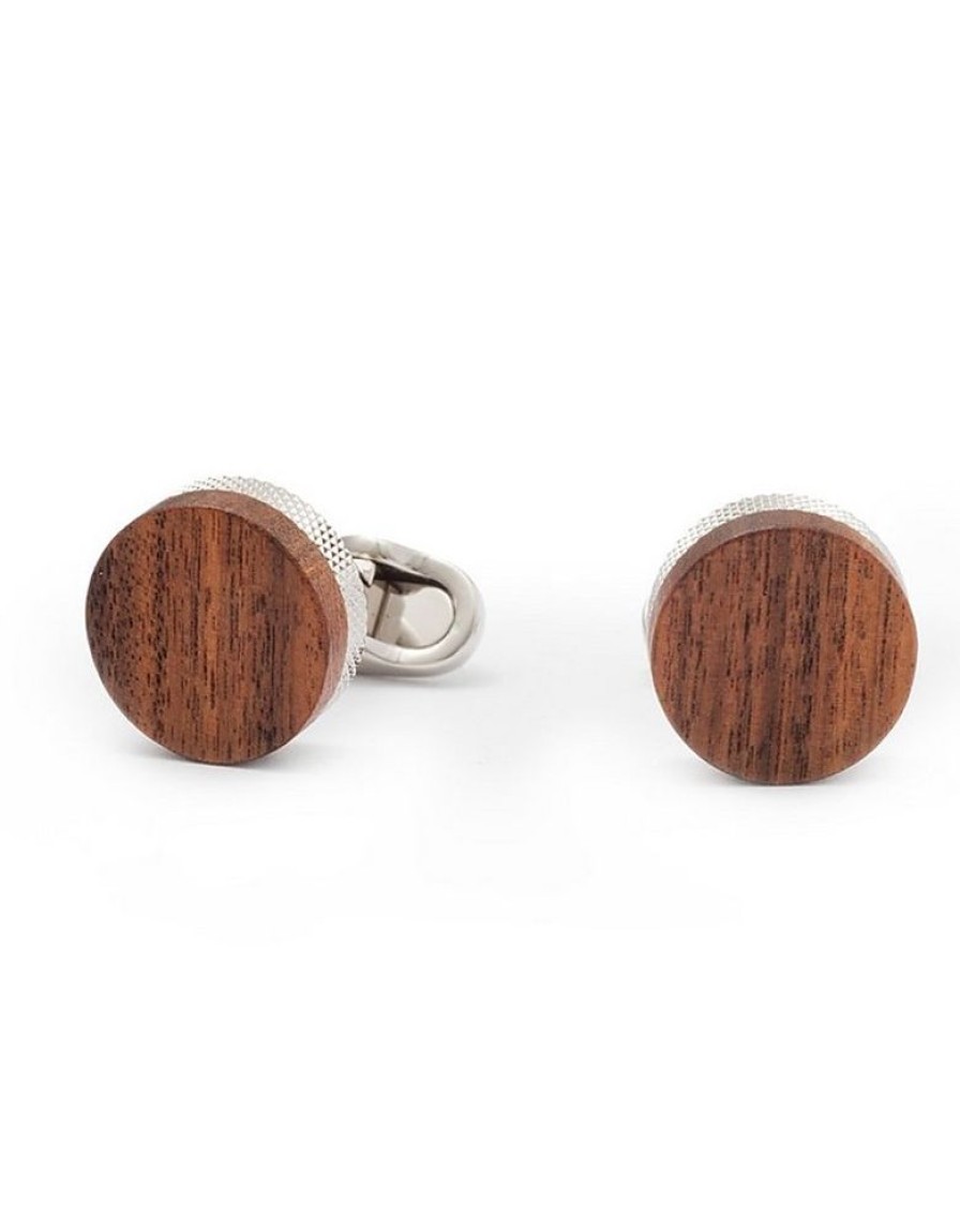 Gioielli Mon Art Gioielli Uomo | Oslo Brass And Wood Round Cufflinks