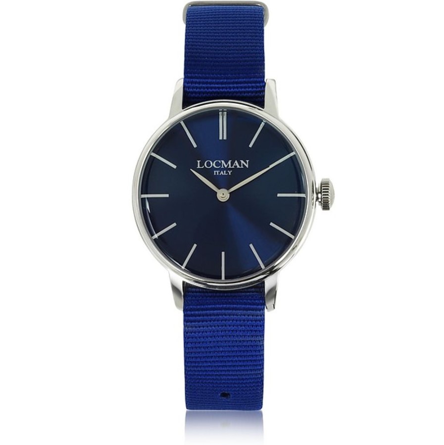 Gioielli Locman Orologi Donna | 1960 Orologio Da Donna In Acciaio E Canvas Blu