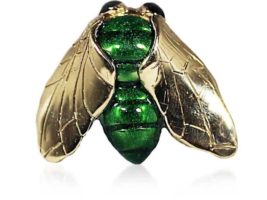 Gioielli Bernard Delettrez Contemporary Jewelry | Gold Plated Fly Ring With Enamel