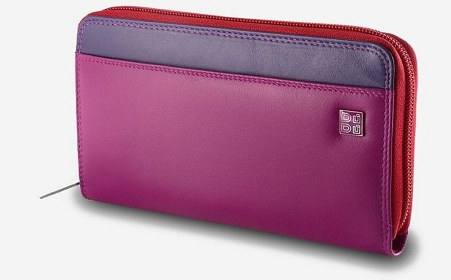 Borse Dudubags Portafogli & Co. | Purple Leather Zip Around Large Wallet