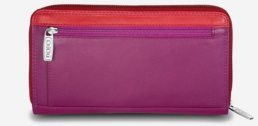 Borse Dudubags Portafogli & Co. | Purple Leather Zip Around Large Wallet