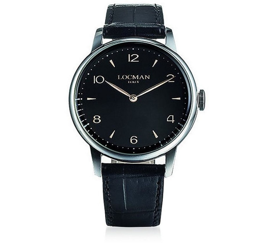 Gioielli Locman Orologi Uomo | Men'S 1960 Black Solo Tempo Steel Watch