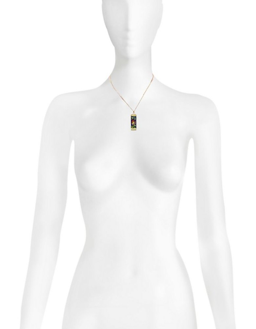 Gioielli Tuscan Jewels Contemporary Jewelry | 18K Gold Plated Sterling Silver Necklace W/4 Cm Ceramic Charm