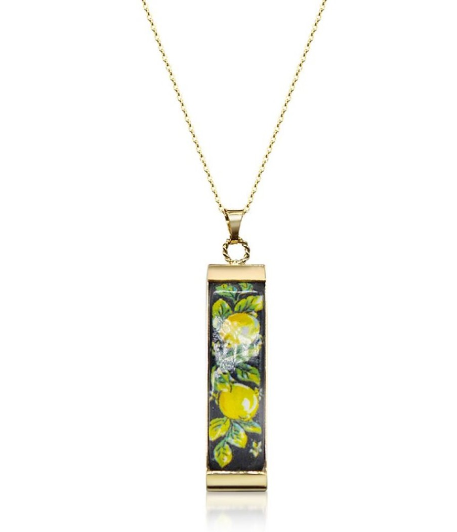 Gioielli Tuscan Jewels Contemporary Jewelry | 18K Gold Plated Sterling Silver Necklace W/5 Cm Ceramic Charm