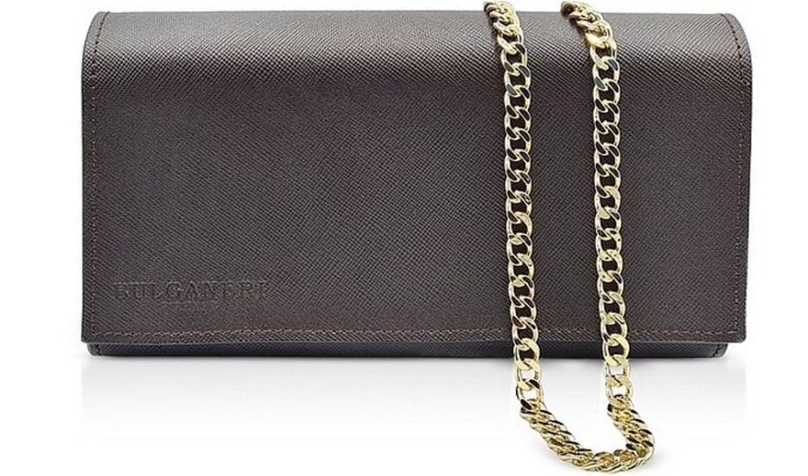 Borse Bulganeri Clutch & Mini | Saffiano Leather Wallet Bag W/Chain