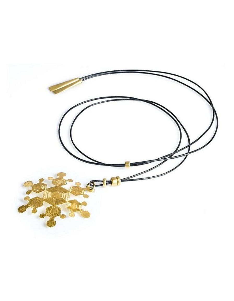 Gioielli Stefano Patriarchi Contemporary Jewelry | Frost Etched Golden Silver Long Necklace