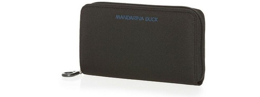 Borse MANDARINA DUCK Portafogli & Co. | Black Md20 Large Zip Around Women'S Purse