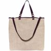 Borse Pier Sicilia Shopping | Salina Medium - Natural And Dark Burgundy Tote Bag