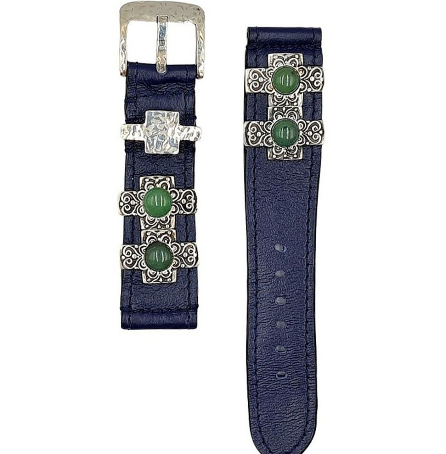 Gioielli Bulganeri Orologi Uomo | Palmaria Men'S Watch W/Blue Leather Bracelet And Agate Studs