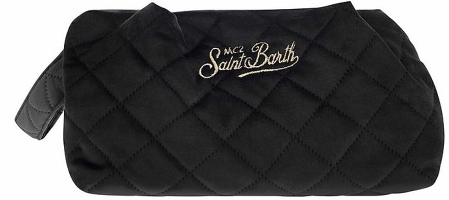 Borse Saint Barth Mc2 Clutch & Mini | Quilted Velvet Clutch Bag