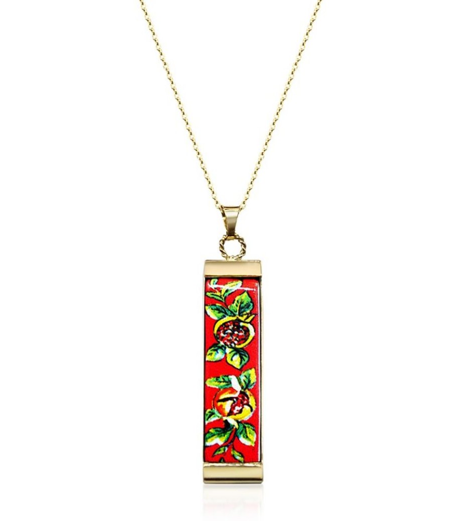 Gioielli Tuscan Jewels Contemporary Jewelry | 18K Gold Plated Sterling Silver Necklace W/5 Cm Ceramic Charm