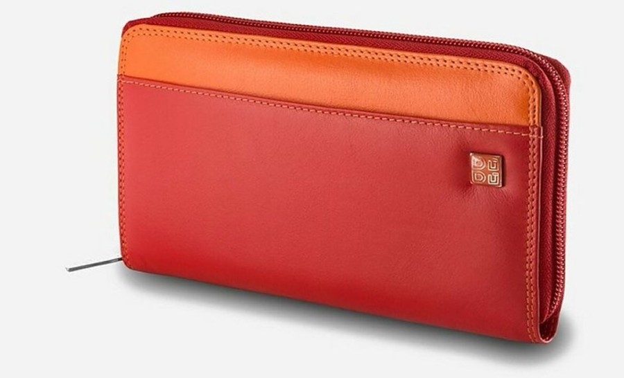 Borse Dudubags Portafogli & Co. | Red Leather Zip Around Large Wallet