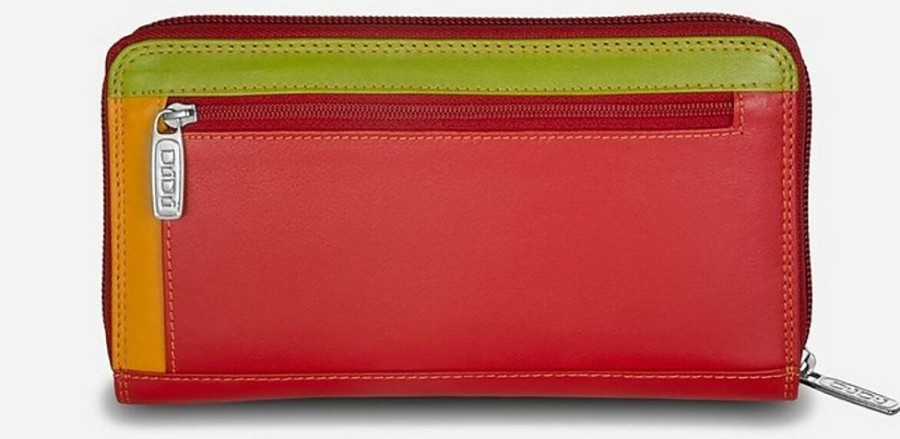 Borse Dudubags Portafogli & Co. | Red Leather Zip Around Large Wallet