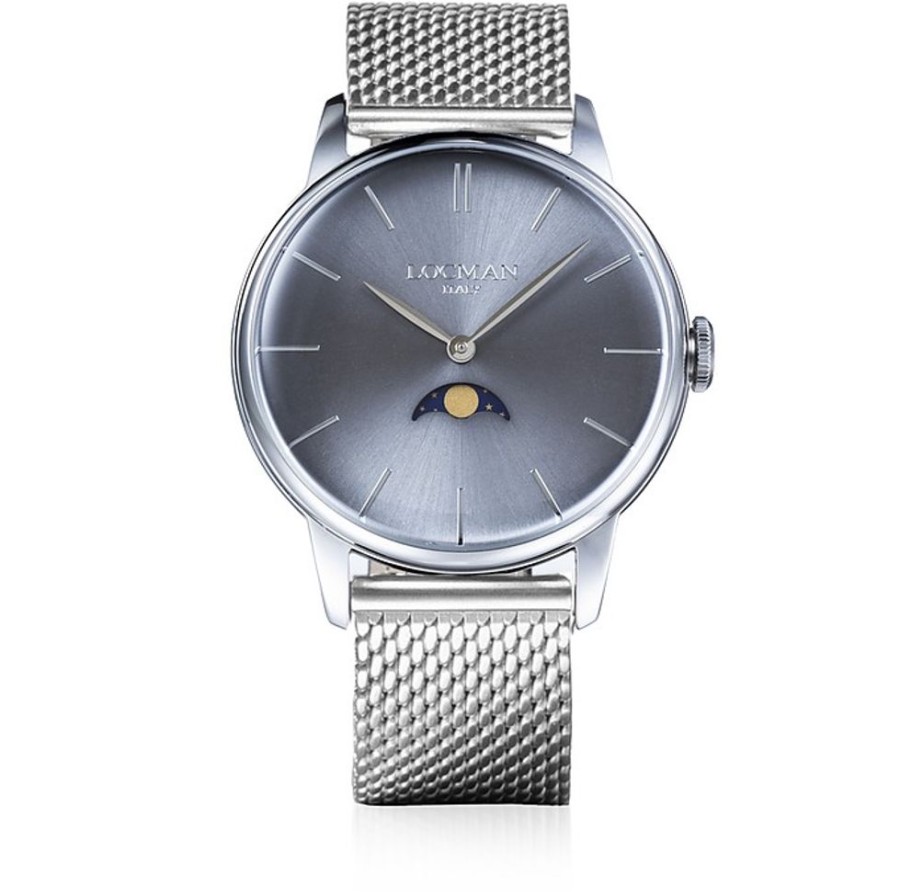 Gioielli Locman Orologi Uomo | 1960 Moon Phase Men'S Watch W/ Steel Bracelet