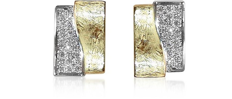 Gioielli Torrini Fine Jewelry | Bilbao Yellow And White Gold Double Earrings