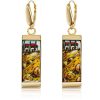 Gioielli Tuscan Jewels Contemporary Jewelry | 18K Gold Plated Sterling Silver Drop Earrings W/5 Cm Ceramic Charm Pendant