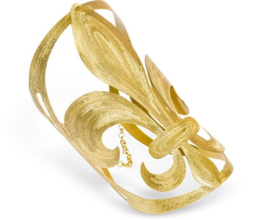 Gioielli Stefano Patriarchi Contemporary Jewelry | Etched Golden Silver Giglio Bangle