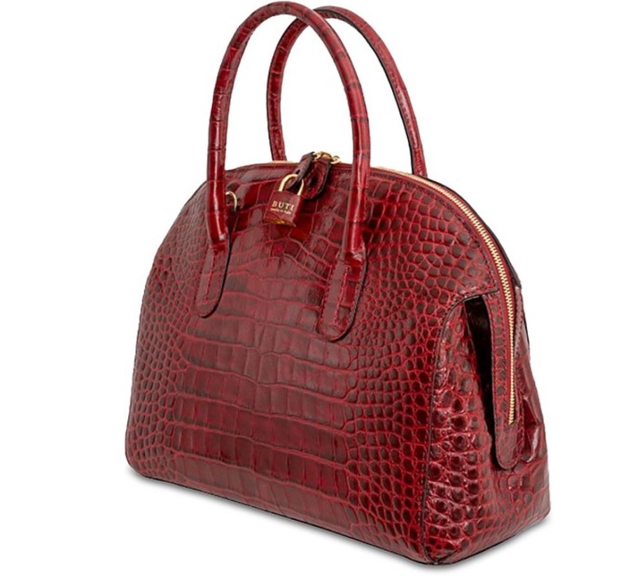 Borse Buti Exotics | Croco Embossed Leather Anita Large Satchel