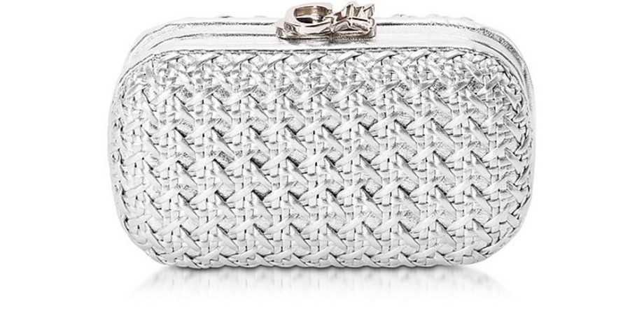 Borse Corto Moltedo Clutch & Mini | Susan C Star Pochette In Eco Pelle Bentota Argento