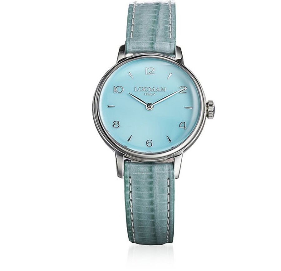 Gioielli Locman Orologi Donna | 1960 Silver Stainless Steel Women'S Three Hands Watch W/Embossed Leather Strap